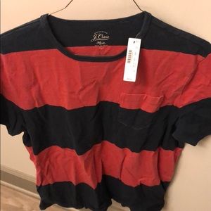 Navy and red striped T-shirt